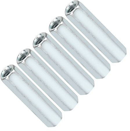 5pcs Hex Coupling Nuts, M6 X 40mm Long Hexagon Nut, 6mm Threaded Rod Carbon Steel Threaded Bar Connecting Nuts