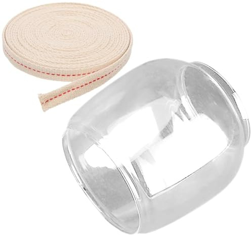 OSALADI Abat-Jour En Verre Pour Lampe À Huile Remplacement De Cheminée Pour Lampe À Kérosène Protecteur Rétro Compact Avec Mèche En Coton Pour Usage Intérieur Et Extérieur 3.35X2.48In