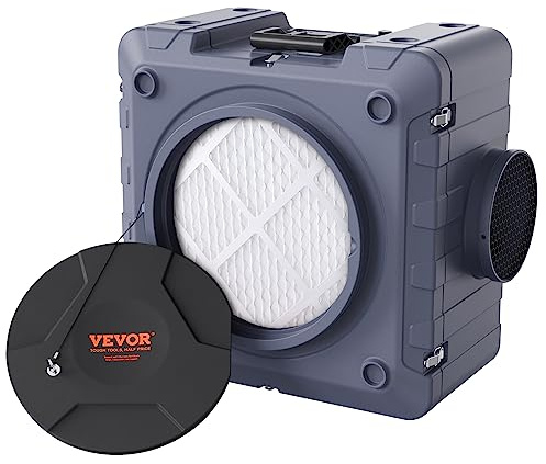 VEVOR Air Scrubber with 3-Stage Filtration, Stackable Negative Air Machine 550 CFM, Air Cleaner with MERV10, Carbon, H13 HEPA, for Home, Industrial and Commercial Use