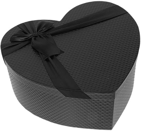JECOMPRIS Geschenkbox Herzform Schwarz Groß Mit Deckel Für Valentinstag Blumenarrangements Und Süßigkeiten Verpackung