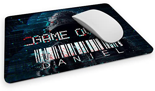 timalo® Mousepad Gamer mit Namen Bedrucken lassen | Mauspad Gaming Motiv mit echtem Barcode personalisiert mit Wunschname | Mousepad-g-19-270x190