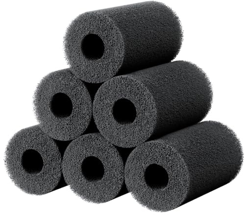 Pawfly 6 Pack Pre-Filter Sponge, Aquarium Filter Sponge 0.8 Intake Sponge Foam Roll for Small Fish Shrimp Fry Fish Tank Covers Accessories