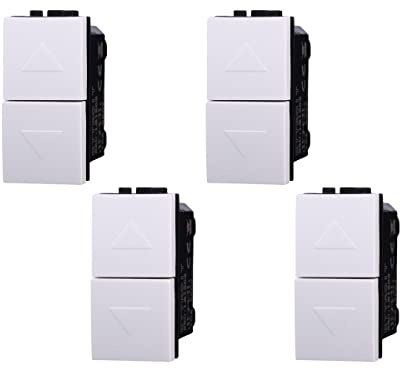 4 interruptores bipolares para persianas, compatible con Bticino Living Light (blanco)