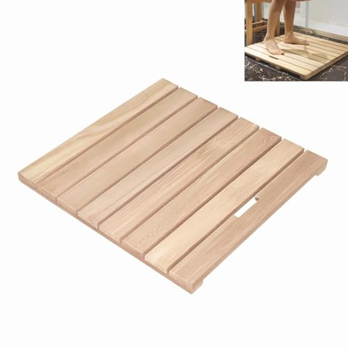 Badematte Holz Fußmatte aus Holz Fürs Badezimmer, um Kaltes Stehen Auf Dem Boden zu Vermeiden, Badematte aus Natürlichem Zedernholz für Drinnen und Draußen, Rutschfeste Badewannenmatte(40cmx30cm(15.7i