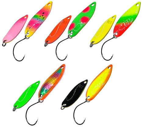 D-Ocean 2.2g 5pcs Fishing Lure Blinker Fishing Spoon Spoons Trout Bait Perch Trout Spoon Box Angeln Forelle Löffel Set
