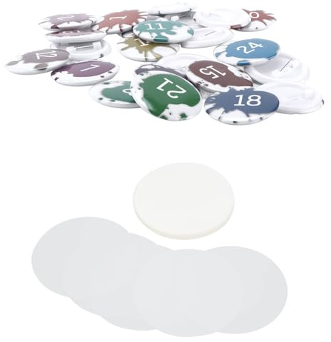 Tissting Pellicole Protettive per Badge, Pellicole Trasparenti in PVC Autoadesive per Creazione Badge, Magneti Fai da Te, Lotto da 100 Pezzi in 8 Dimensioni per Souvenir e Progetti Creativi