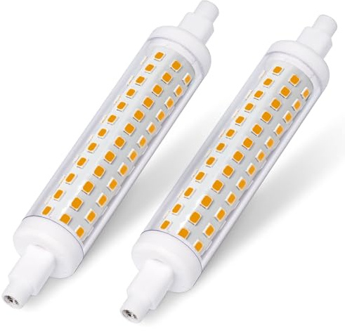 wossluck R7S LED 118mm Dimmbar 10W Warmweiß 2700K Ersatz 100W R7S Halogenlampe, 118mm Stablampe AC 220V-240V, 2 Stück