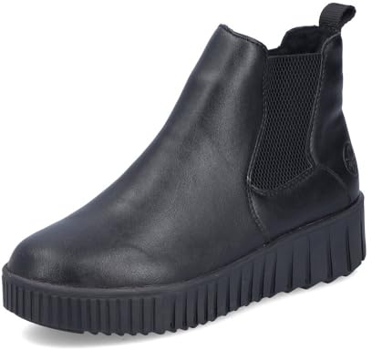 Rieker Y6151 Bottines classiques pour femme, bottines pour femmes, semelle amovible, Noir 00., 43 EU