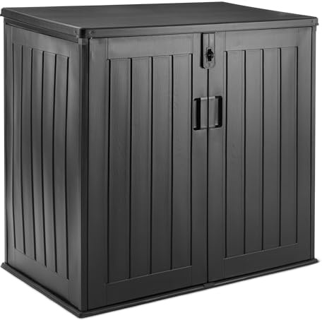 Amazon Basics – Abri de Rangement,Noir,116cm x 70,5cm x 112,8cm