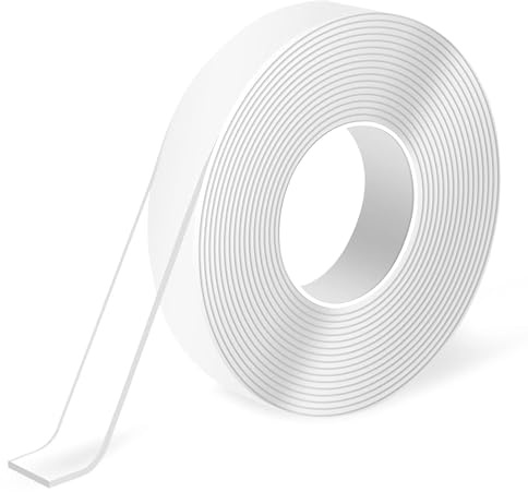 Industrial Strength Double Sided Tape, Heavy Duty Mounting Tape for Indoor and Outdoor Use, Extra Strong Adhesive, Waterproof Thick and Reusable, Ideal for Carpets, DIY Projects (1mmx20mm 2Meter)