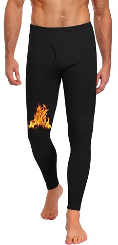 BLONGW Thermo Unterhosen Herren Lange Thermohose Warm Thermounterwäsche | Gefüttert Hose Männer Warm Fleece Skiunterwäsche Winter Funktionsunterwäsche