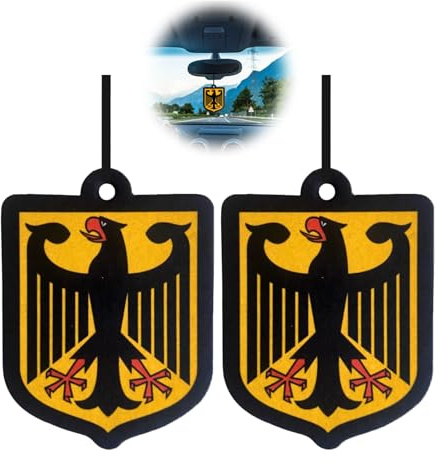 TAKONE Reichsadler Auto Duftbäume – 2 Stück lustige Lufterfrischer mit Deutschland Flagge Design für Rückspiegel gegen Gerüche