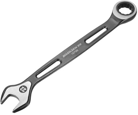 sourcing map Chiave combinata a cricchetto, 22 mm, metrica, 12 punti, CR-V, elettroforesi, doppia scatola, chiavi a cricchetto aperte con 72 denti 5° oscillazione di grado industriale, strumento per