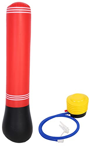 Yosoo Health Gear Freestanding Punching Bag for Adults,59 Inches Boxing Bag with Stand Kicking HeavyBag with Boxing Gloves and Electric Air Pump, Home Gym Red