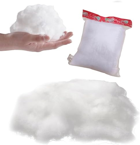Watte Kunstschnee Dekoschnee Weihnachten künstliche schneedecke Flauschig Schnee Faser Füllwatte Schnee bastel schneewatte Gefälscht Indoor Schnee für Weihnachtsbaum Füllmaterial (200g)