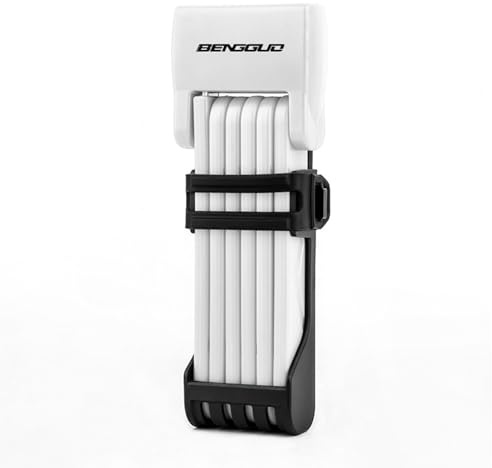 ERYUE Serrure de Vélo Pliable Portable, Forte sécurité, Facile à Transporter pour Vélos et Motos avec Portée étendue de 76.7cm (Blanc)
