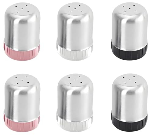 Mini Salzstreuer Set mit 6 Salzstreuern Mini, Salzstreuer Klein für Reisen und Camping Mahlzeiten, Salz und Pfefferstreuer Klein für Büro und Picknick, 5.4 x 3.5 cm Größe