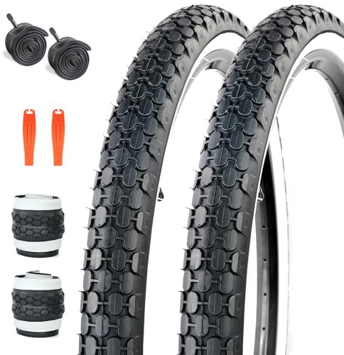 ZUKKA Fahrradreifen 24/26 x 2.125 Faltbare Ersatz Fahrradreifen Beach Cruiser Weiße Wand für Beach Cruiser Fahrrad Pendler Fahrräder