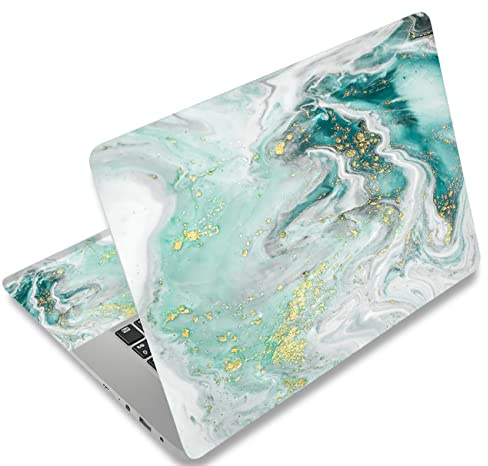 Hnycsir 15-15.6 Inches Laptop Skin Sticker,Universal Reusable Vinyl Sticker Decal,Personalized Art Protector for 12.1 13.3 14 15.4 Notebook PC, Waterproof & Scratch-Resistant (Wave Marble)