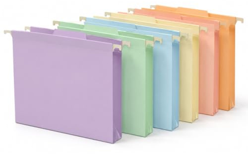 Xecamuvila Lot de 6 dossiers Suspendus A4 à Compartiments avec onglets – dossiers Suspendus en Plastique Robuste, Extensibles, avec intercalaires Coloris Macaron pour Une Organisation Efficace au