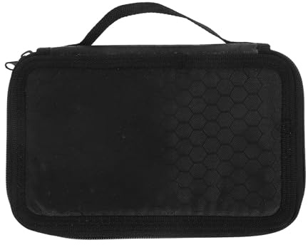 SHINEOFI Nail Pen Holder in Tessuto Nero con Organizzazione Solida, Custodia per 35 Pennelli Manicure Ideale per Salone e Casa