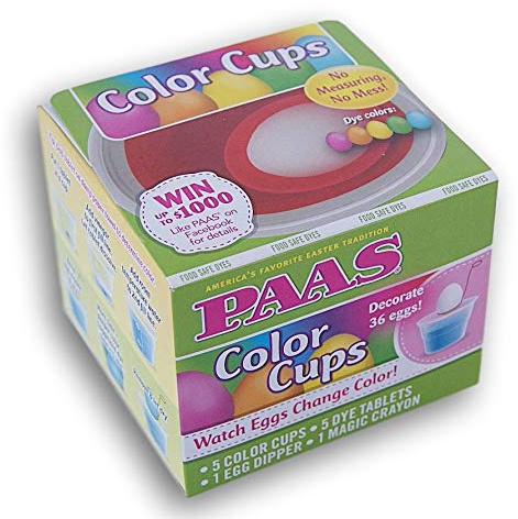 PAAS Easter Egg Dying Coloring Cups with Dye Tablets Decorate 36 Eggs!