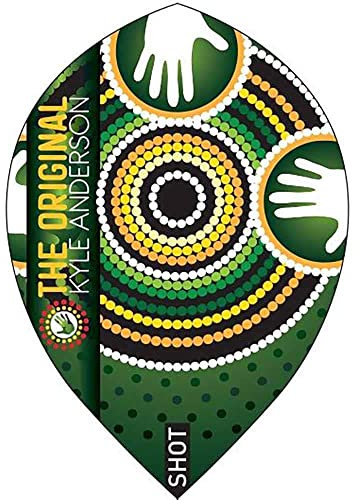 Shot Dart Flights Kyle Anderson The Original Dartflights Dart Flight Zubehör für Steel und Softdarts (Battler Pear)