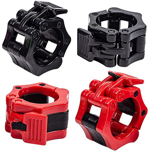 KARLOR 4 Stück 30 mm Langhantelverriegelung, Klemmring, Clips, Kurzhantelklemmen, Schnellverschluss für Hantelstange