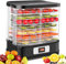 Deshidratador MEYKEY de acero inoxidable, deshidratador con 8 compartimentos 400W, secador para frutas, carnes y hierbas con hojas deshidratantes de silicona antiadherentes, 30-70°C, temporizador 72h