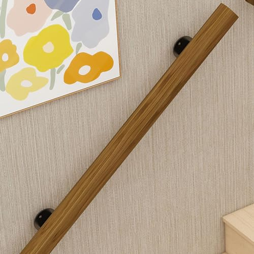 Corrimano per Scale da Esterno Corrimano in legno per Interni Corrimano da Parete Antiscivolo Ringhiere per Terrazze kit Completo per Corridoi,Giardino (70cm)