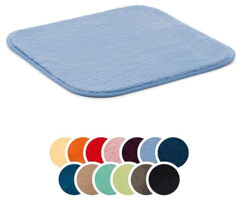 liebling Badteppich, 100% Polyester - Mikrofaser, Serie Santos, 50 x 45 cm,1500 g/m², 30 Grad waschbar, Farbe: blau