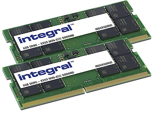 Integral 32GB Kit (2x16GB) DDR5 RAM 5200MHz SODIMM Module de mémoire pour ordinateur portable, notebook, MacBook