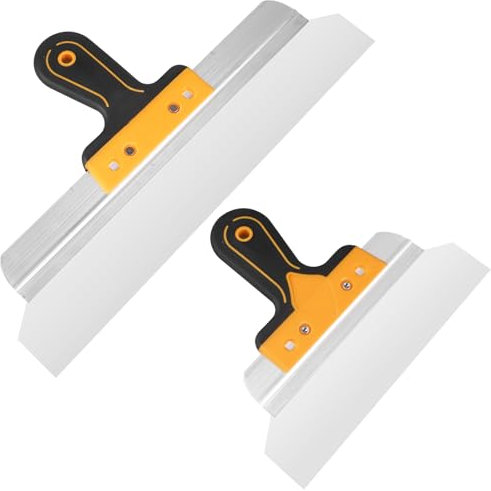 Juego de espátulas de yeso, 250 mm y 400 mm con mango ergonómico, alisador, juego de espátulas para yeso, espátula de yeso, para alisar, recubrir y quitar el papel pintado
