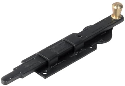 Catenaccio Rustico Verticale Nero Goffrato | Chavistello Stile Antico per Porte, Portoni e Mobili da Esterno ed Interno | Robusto, Sicuro e Decorativo (40 cm)