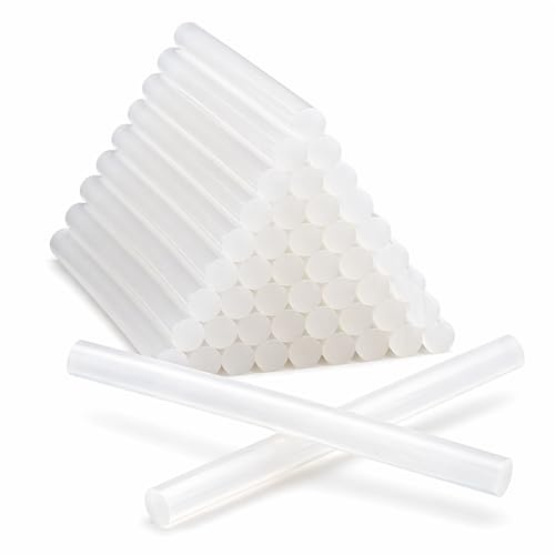 50 Stick Colla a Caldo 7mm x 100mm Trasparenti – Ricariche Pistola Colla, Senza Acidi, Forte Adesione, per Fai da Te, Legno, Plastica e Riparazioni