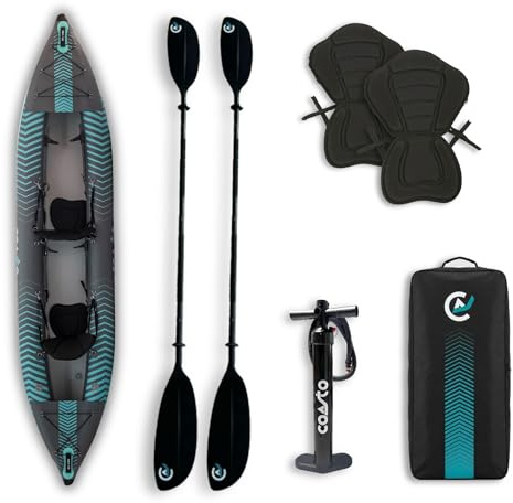 Coasto Liberty Kayak Gonfiabile PB-CKLIB2-2 Posti - Stabilità, Velocità e Comfort - 399x93cm - Max 180kg
