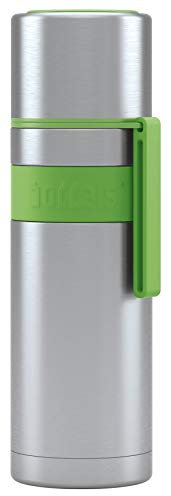 Isolierflasche HEET 500ml – Thermoflasche aus Edelstahl, Doppelwandig, Vakuum-Isolierte Thermoskanne mit Becher, Auslaufsicher, BPA-frei, Hält 12h warm, 360° Verschluss, Trageschlaufe (Apfelgrün)