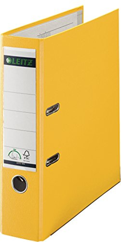Leitz Qualitäts-Ordner Plastik-Cover 180°A4 (A4-80mm, gelb)