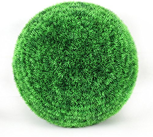 Flikool Künstliche Buchsbaumkugel Nadelbaum Grün Dekogras Topiary Künstliche Buchskugel Buchsbaum Kunstpflanze Gras Künstliche Pflanzen - Außendurchmesser 20cm