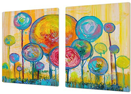 Cubre vitrocerámica para cerámicas de grandes dimensiones o tabla de cortar de cristal templado – UNA PIEZA (80 x 52 cm) o DOS PIEZAS (40 x 52 cm) Serie de Fantasía y Cuento de Hadas DD18