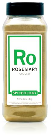 Spiceology – Ground Rosemary – Aromatic, Piney Herb for Roasts, Rubs, Sauces & Mediterranean Dishes – Finely Ground for Blends, Seasonings & Baking – 12 oz
