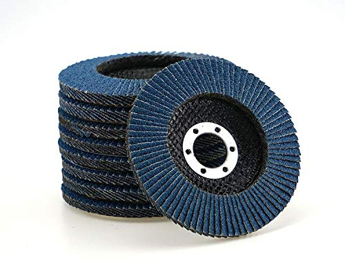 10 Fächerscheiben | Ø 115mm | Korn 40 | blau | INOX | Profi-Qualität | für Winkelschleifer | Fächerschleifscheibe | Schleifmop | Lamellenscheiben | Schleifscheiben | Schleifen