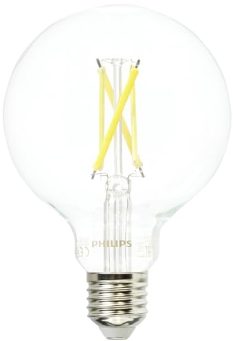 Philips ampoule LED Globe E27 60W Blanc Chaud Claire Compatible Variateur, verre