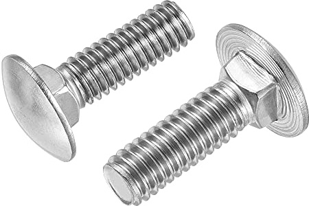 sourcing map 5/16-18x1 Carro Perno Redondo Cabeza Cuadrado Cuello 304 Inoxidable Acero 20uds
