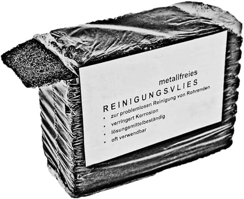 Reinigungsvlies metallfrei für das Säubern von Kupfer- Edelstahl- Rohr-Enden Oxid-Entfernung Lötstellen Löt-Fittings Lötverbindung zum Löten, Pack mit 10 Stück Matten je 130 x 58 x 6mm Reinigungspad