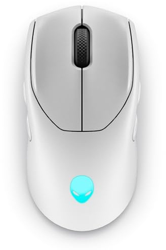 Alienware Souris Gaming Sans Fil AW720M, 26000 DPI, 650 IPS, 8 Boutons | Bluetooth 5.1, 2,4 GHz, Tri‑Mode, Capteur Optique, Programmables, Polling 1000 Hz, Poids 149 g, Éclairage RGB, Lunar Light