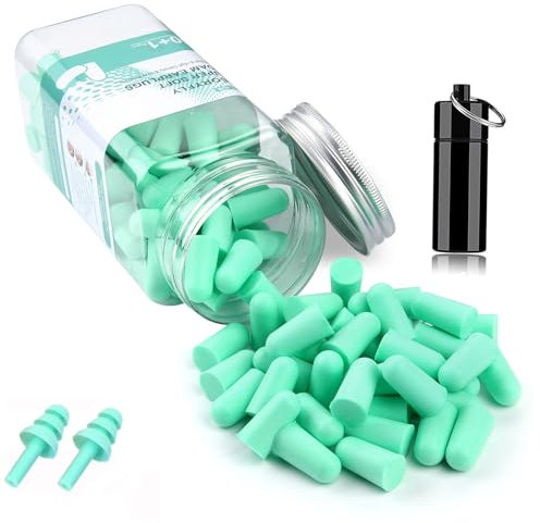 VeoryFly Soft Foam Ear Plugs for Sleep, 122 Pcs 38 dB Highest SNR, Ear Plugs for Sleeping Noise Cancelling, Reusable Comfortable Hearing Protection Foam Earplugs for Sleep, Snoring, Work, Lound Noise
