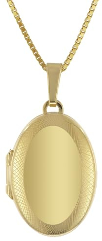 trendor Medaillon-Anhänger Gold 333 / 8K mit vergoldeter Silber-Kette zauberhaftes Schmuckstück für Damen, zeitloser Halsschmuck für Frauen, 41164-50 50 cm