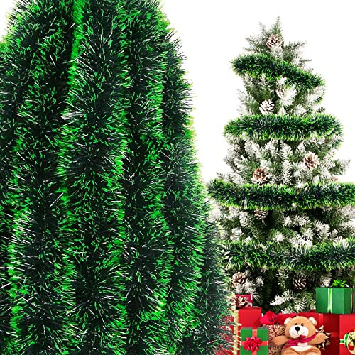 BETESSIN 6×2M Weihnachten Lametta Girlande Weihnachtsbaum Lametta Girlande Glänzend Weihnachtslametta Hängende Deko für Weihnachten Hochzeit Geburtstag Party