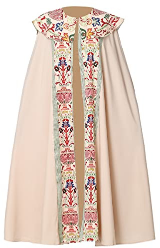 BLESSUME Präst Klerus cape kröning tryck kostym mantel, Beige, L